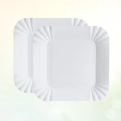 100Pcs Disposable Paper Plates Eco Friendly Lightweight Tableware For Dessert Fruits Snacks Buffet Picnic Outdoor Family