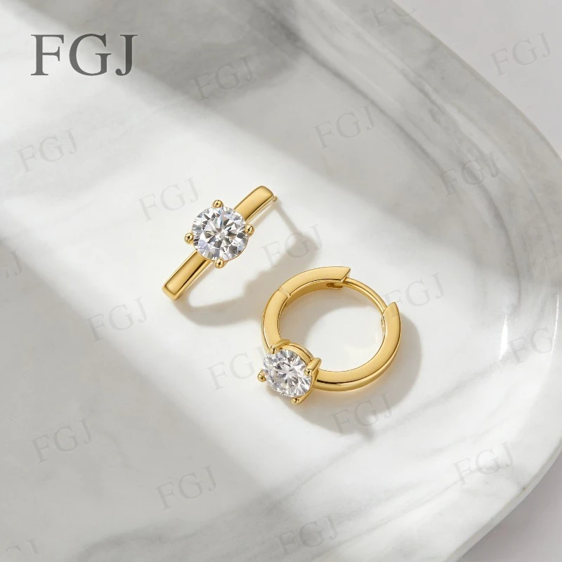 

Fashion Moissanite Earring 925 Sterling Silver Stud Earrings Round 5mm D Color VVS1 Top Quality Jewelry For Women Wedding Gifts
