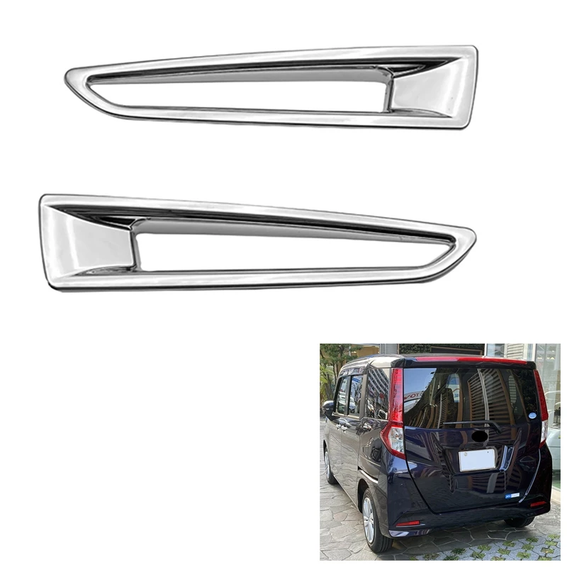 For Toyota Roomy 2019-2021 ABS Chrome Rear Fog Light Lamp Cover Trim Foglight Bezel Decoration Frame