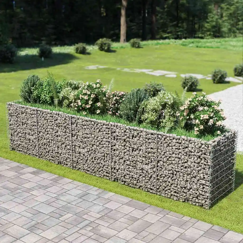 Bac à plantes surélevé en acier 450x90x100 cm. Ce pot à plantes moderne est fabriqué en acier, ce qui le rend robuste et durable. Il convient à la plantation de fleurs, de légumes et de coriandre sur votre patio ou votre balcon.