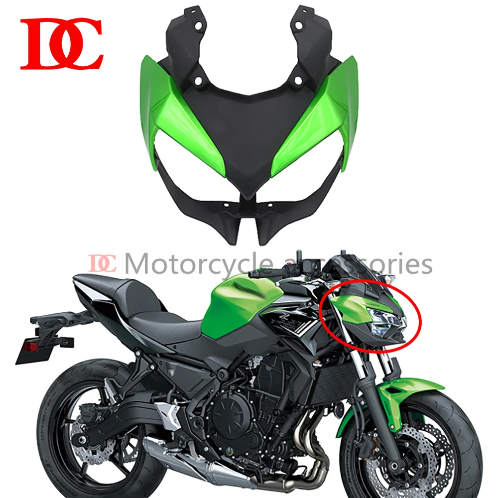 Front Section Fairing Headlight Shroud Cover Upper Nose Cover Front Turn Signal Light Mount Bracket For Z650 2020 2021 2022