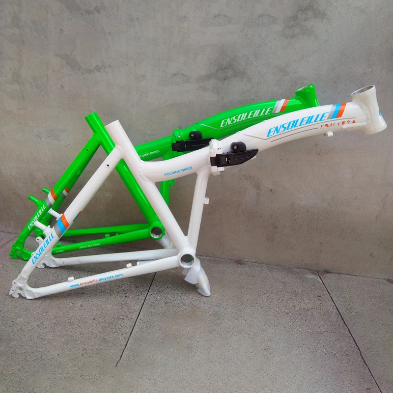 20 Inch Folding Bike Frame Aluminum Alloy 451 Rim Disc-brake 406 Wheel V-brake Portable Foldable Bicycle Frameset Parts