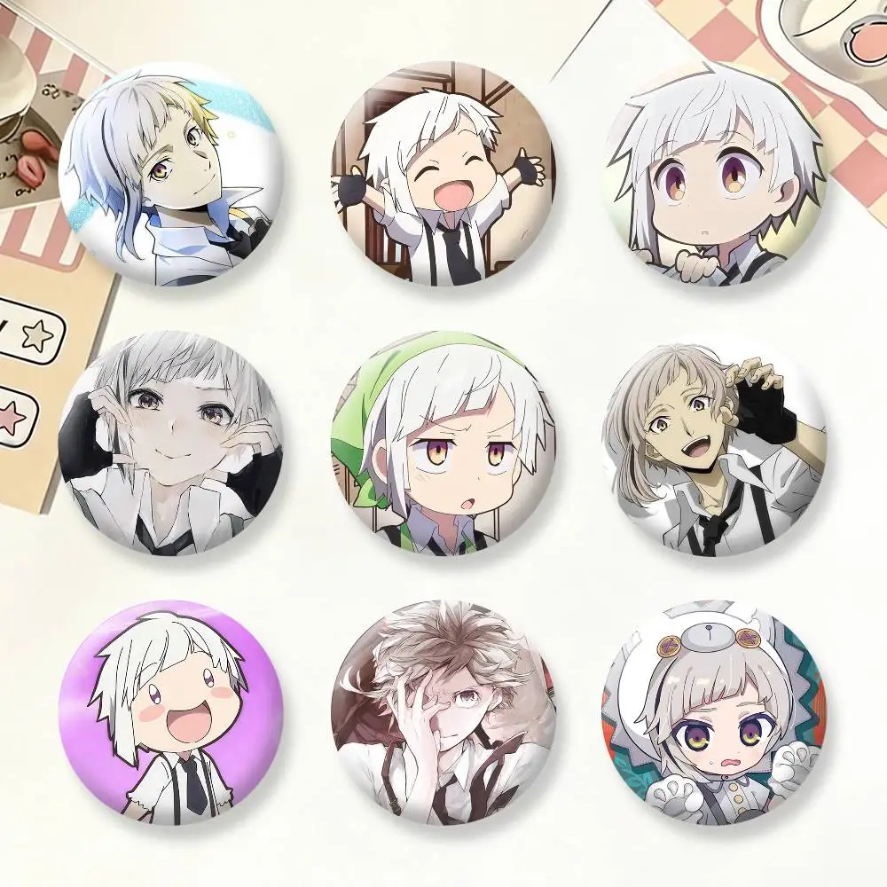 A-Atsushi Nakajima B-Bungo Stray Button Pins Backpack Clothing Decor Brooch Badge Jewelry Gifts for Kids