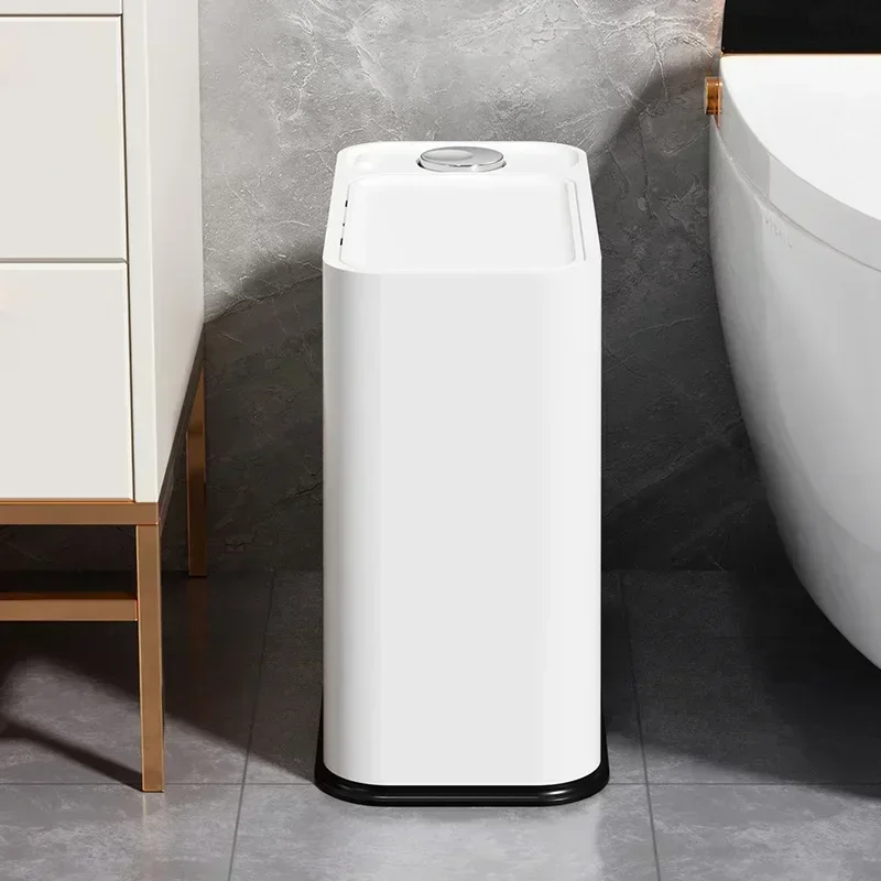 Multifunctional trash can, bathroom, bedroom, living room, kitchen, crevice, press-type large-capacity trash can, trash can