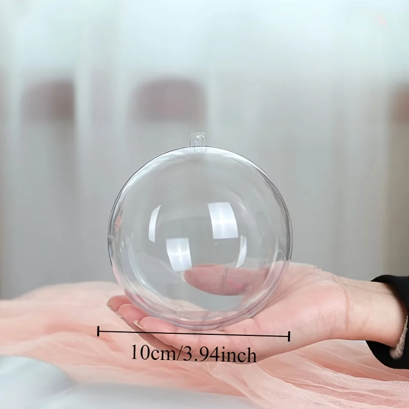 

20pc 4-Inch Large Clear Fillable Christmas Balls Shatterproof Decorative Ornaments DIY Crafts Wedding Parties Holiday Home Decor