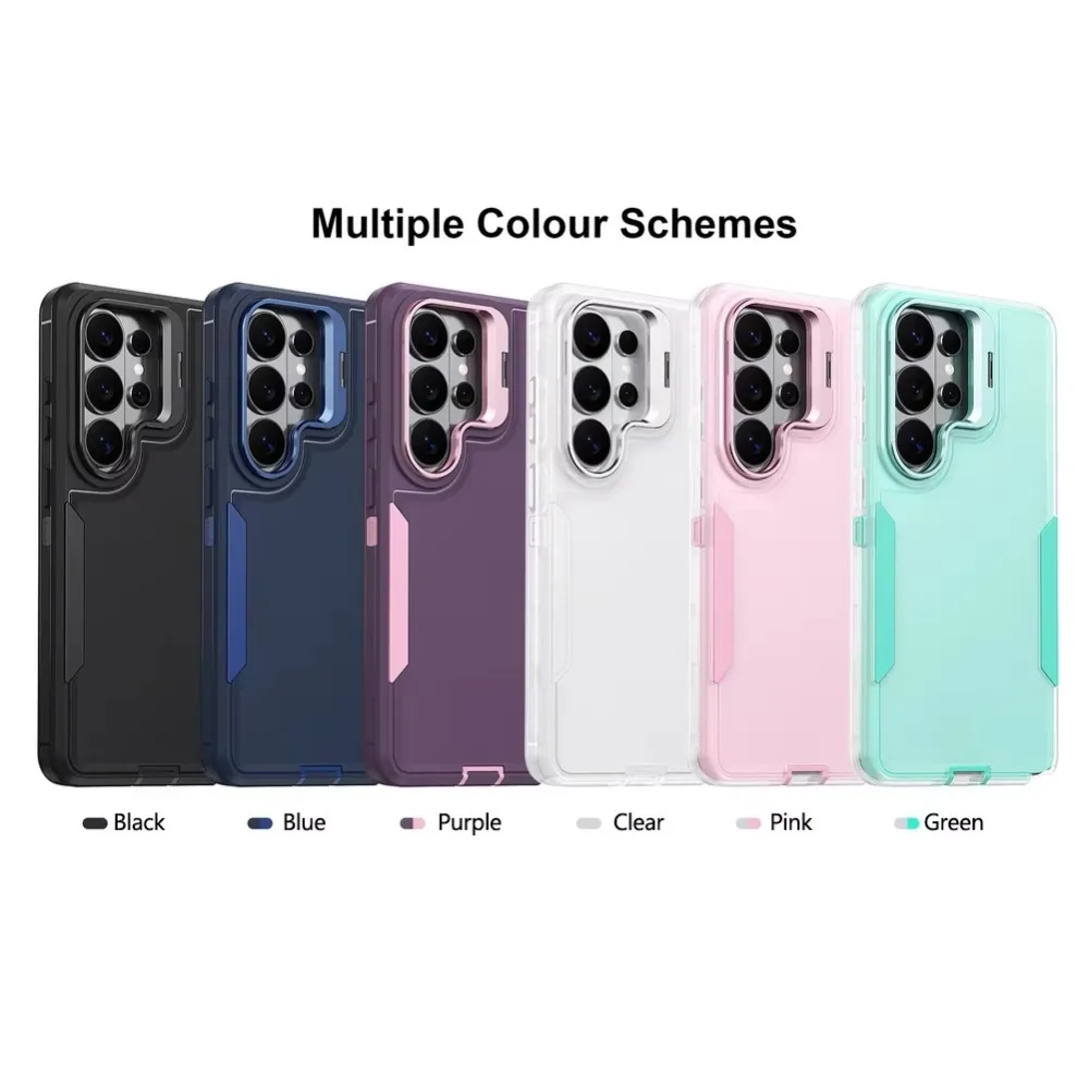 Heavy Duty Protective Case For Samsung Galaxy A07 A06 A17 A16 A26 A37 A36 A56 A57 4G 5G Anti-Scratch Alloy Lens Kickstand Cover