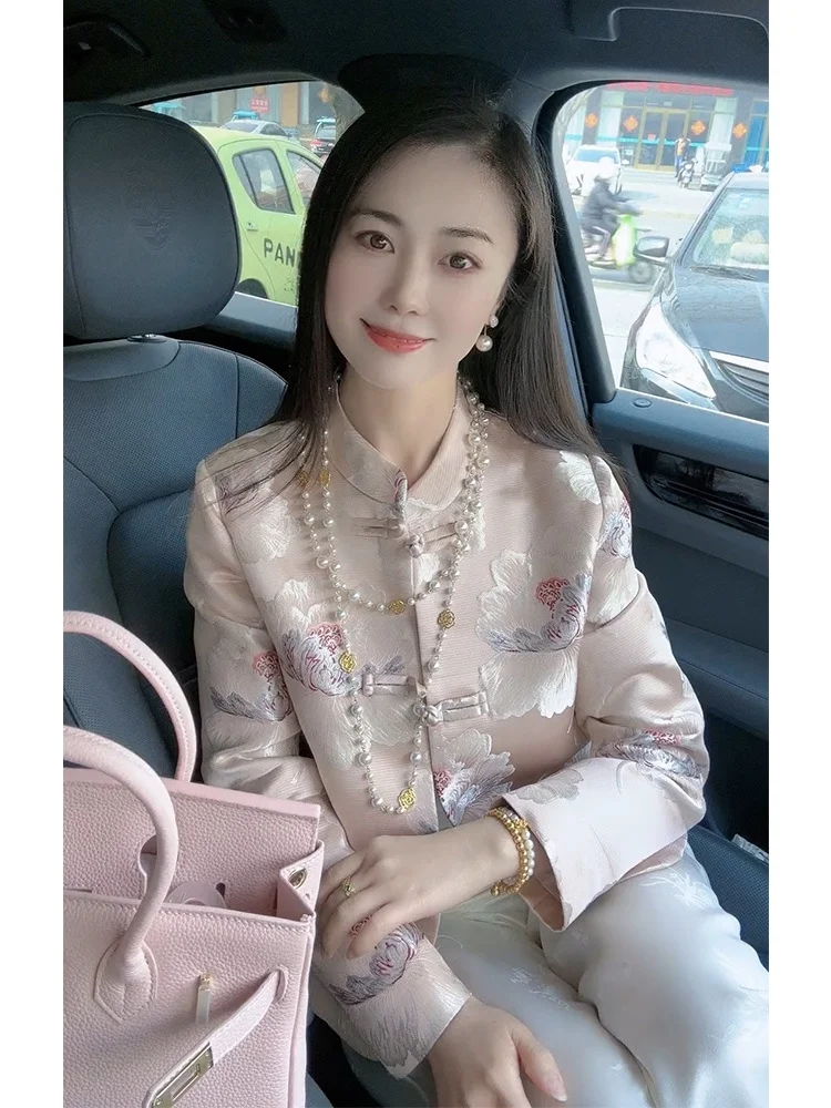 

Новая женская куртка в китайском стиле: модный жакет в стиле Тан, премиум-класса, в стиле дзен, на пуговицах, для осеннего сезона