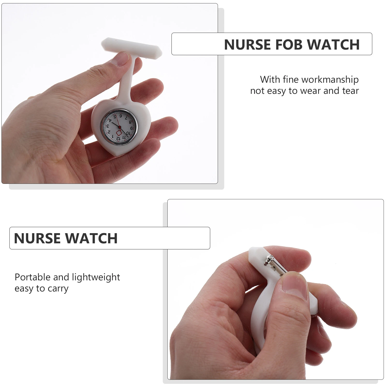 

s Nurse Pocket Watch Silicone Mirror Glass Lightweight Portable Heart Shape for Hospital Staff Practical Fob Watch