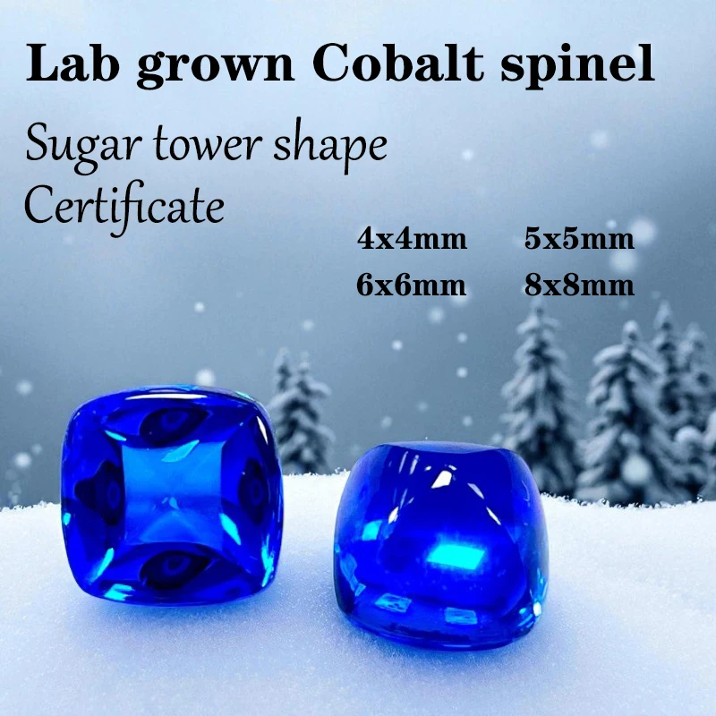 

Кобальтовая шпинель VVS1 в форме сахарной башни, выращенный в лаборатории драгоценный камень, расширенные материалы для изготовления ювелирных изделий, сертификат, оптовая продажа, натуральный цвет