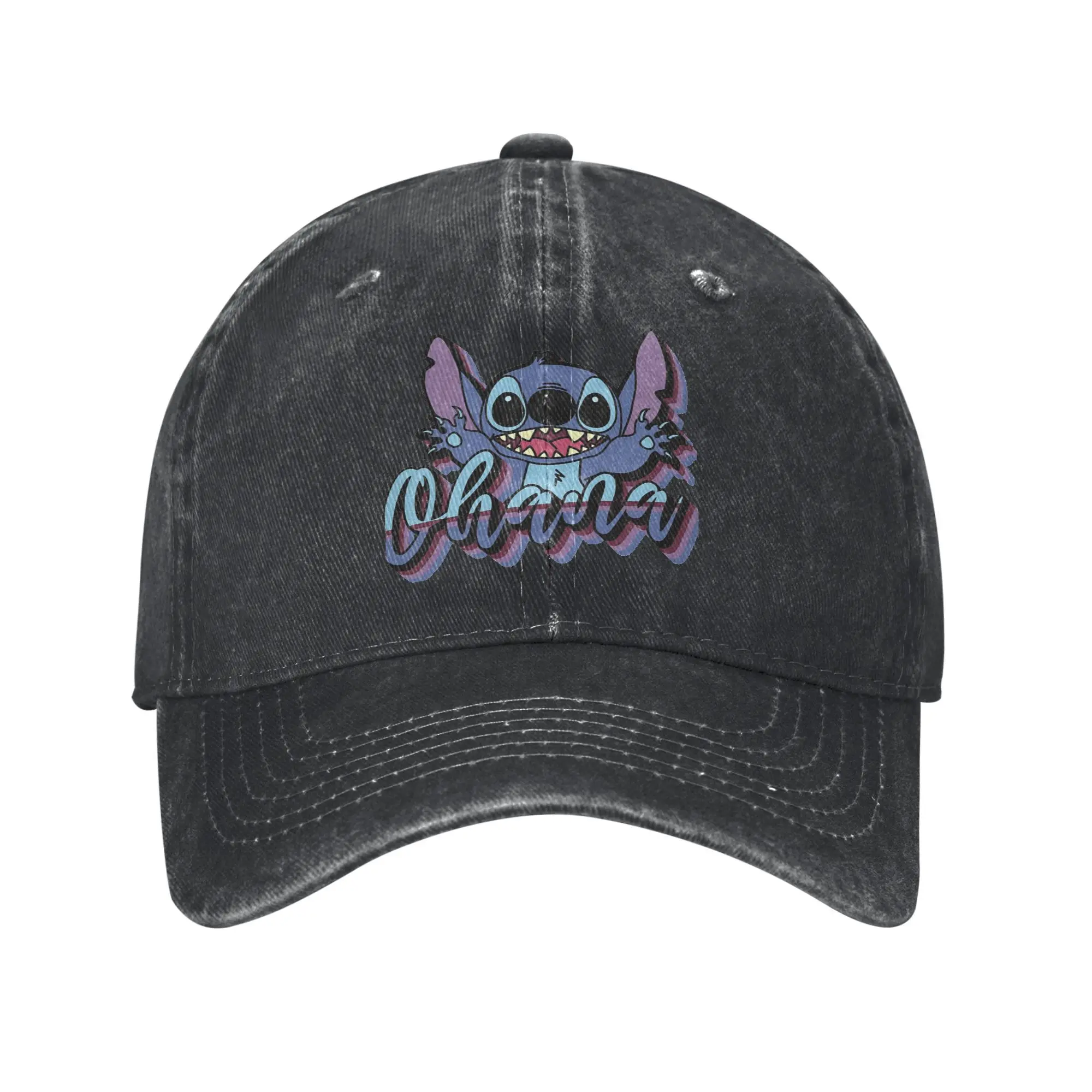 Stitch Ohana Means Family Casual Baseball Cap For Unisex Men Summer Cartoon Hiking Fishing Hip Hop Hats Fitted Baseball Caps