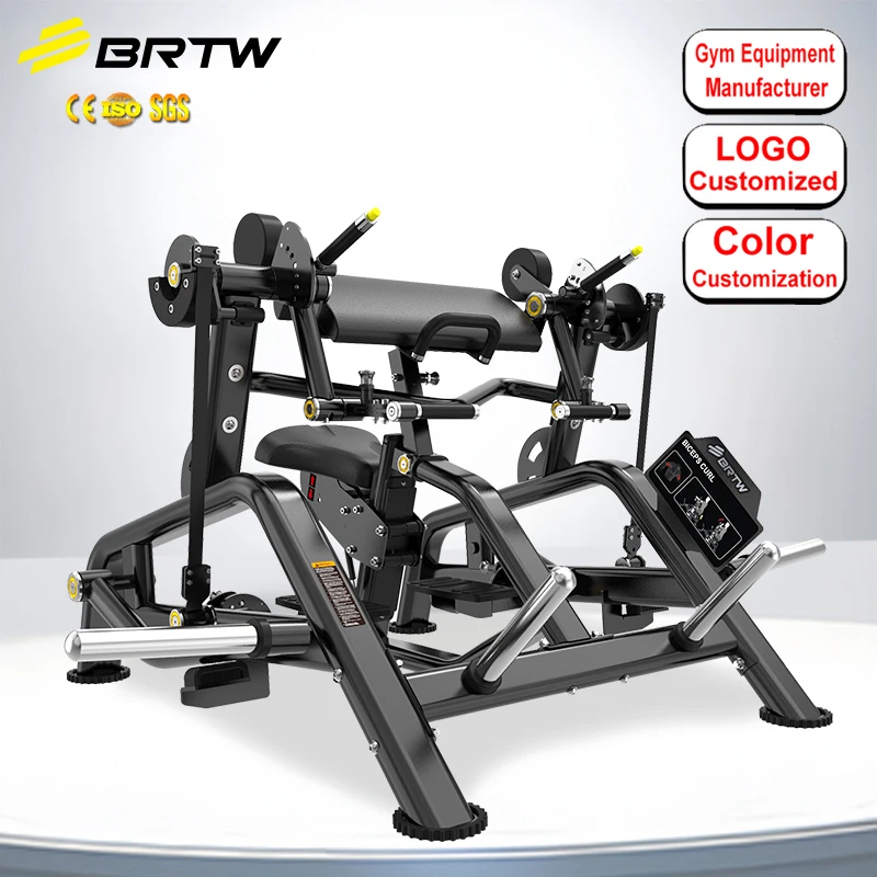 Commercial Biceps Curl Trainer Gym Fitness Equipment with Plate Loading Function for Effective Shoulder Arm Exercises