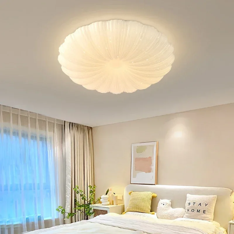 

Simple Nordic Bedroom Lamp Round Petal Ceiling Lamps Warm Romantic Children's Room Boys Girls Room Decoration Ceiling Lights LED