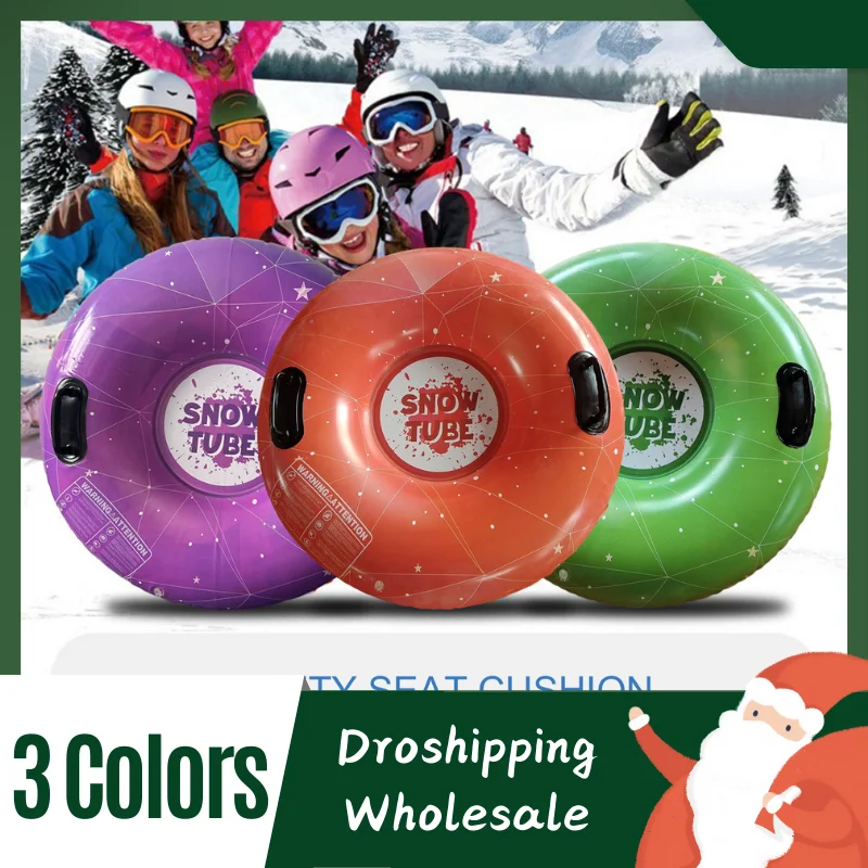 Thickened Inflatable Ski Circle for Children, Skiing Ring Pad, Tube Sled, Snow Sledge, Skiing Accessories, Winter, 90cm