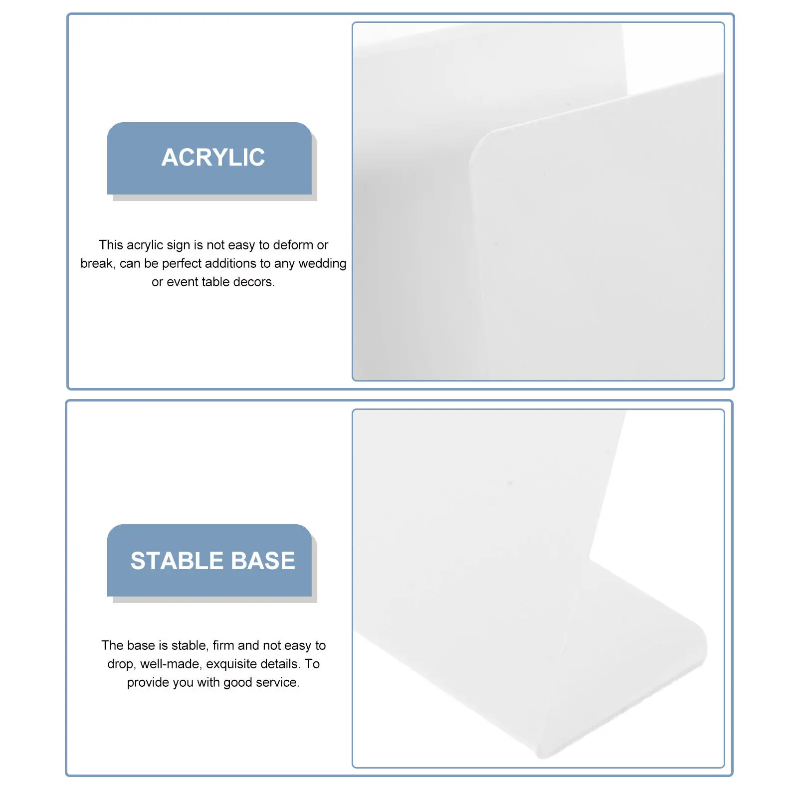 10Pcs Acrylic Table Number Signs Writable Dry Erase Wedding Seat Cards Reusable Table Number Holders for Events Home Cafe Shop