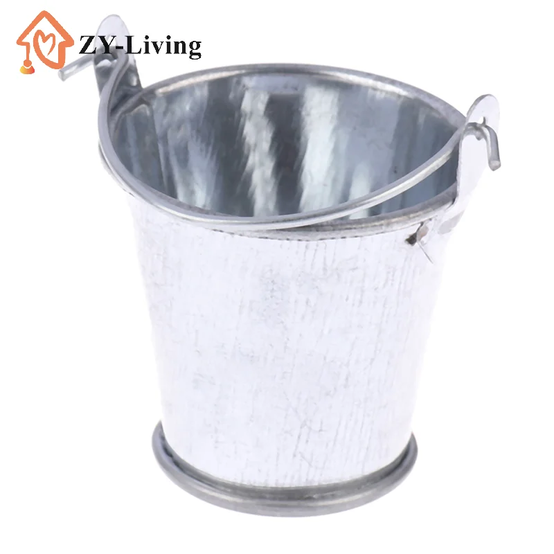 

1Pcs 1/6 1/12 Dollhouse Miniature Metal Bucket Mini Kitchen Decor Pretnd Play Toy
