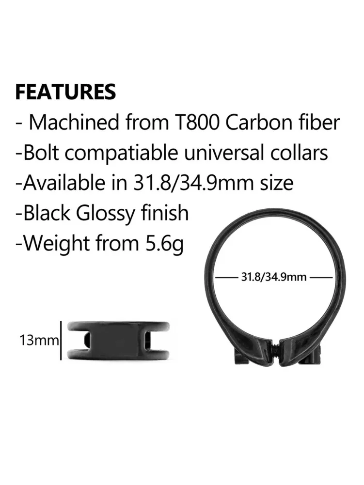 AliExpress Ultralight 6g Full Carbon Fiber +Screws Bike Seatposts Clamps mountain Road Bicycle Seat Post Clip 31.8/34.9mm bikes Accessories