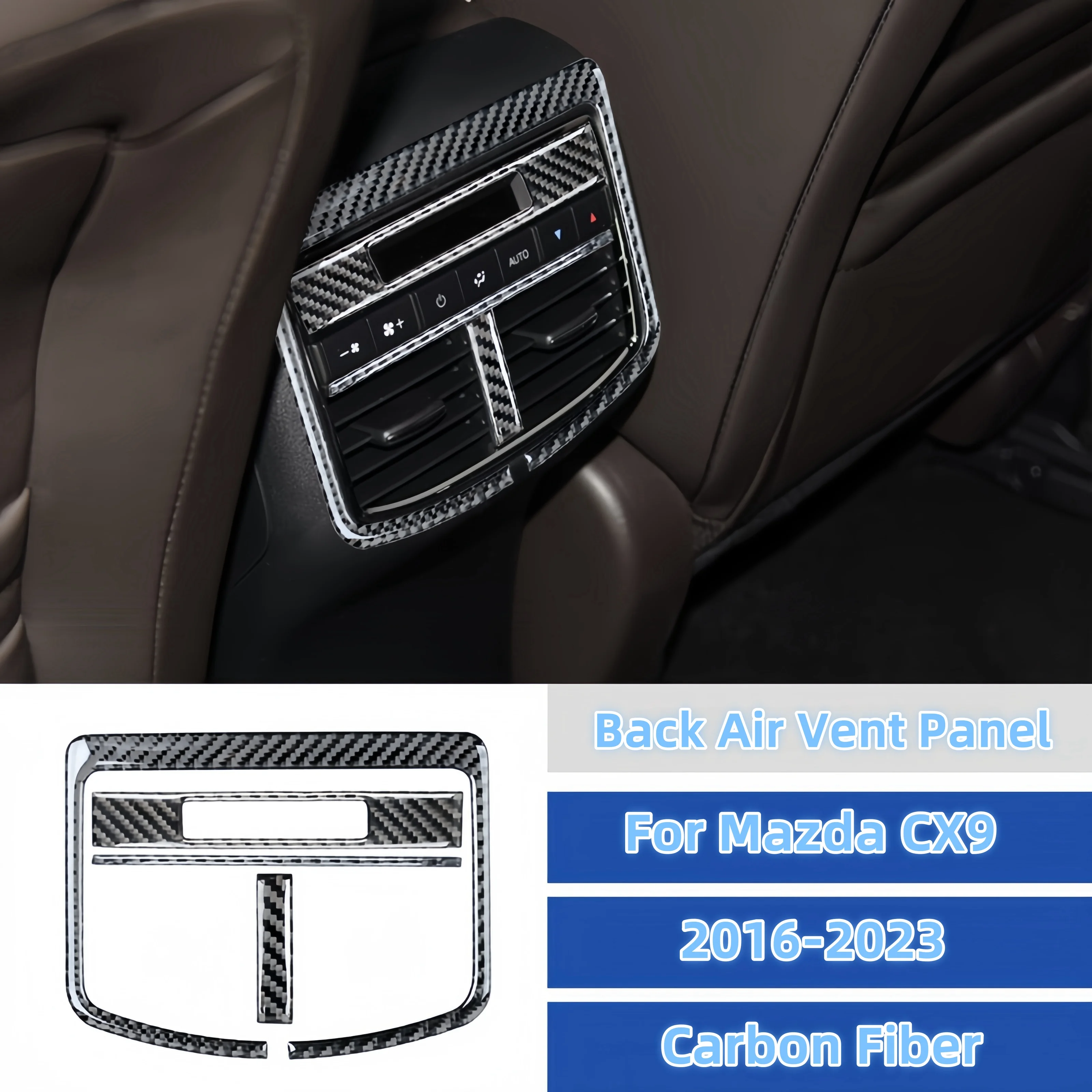 

Carbon Fiber Car Rear Air Outlet Vent Panel Trim Cover Decorative Sticker For Mazda CX9 2016-2023 interior Accesorios Para Auto
