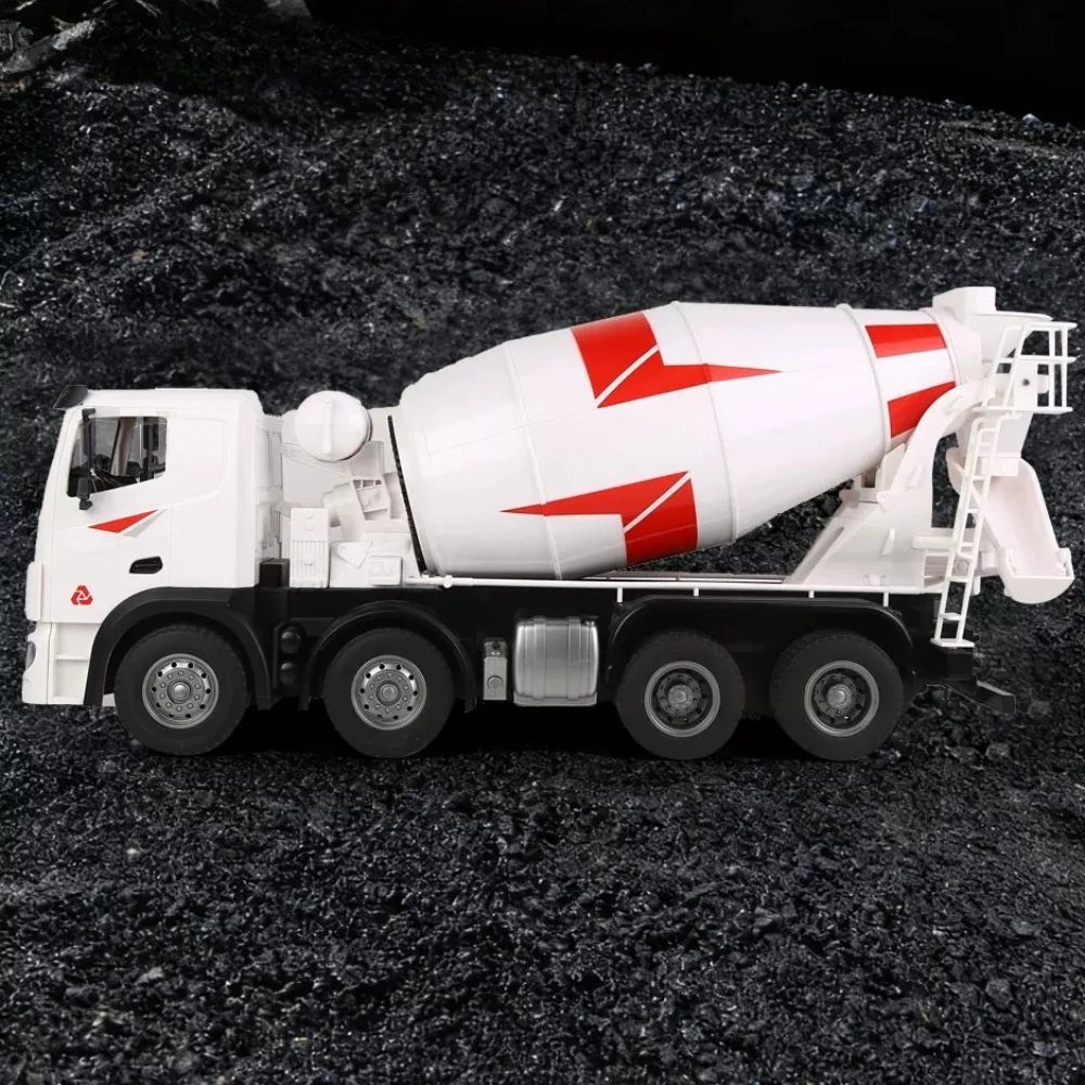 1/14 Remote Control Mixer Truck 12-Channel Toy Cement Concrete Construction Vehicle Electric Simulation Tanker Truck Model