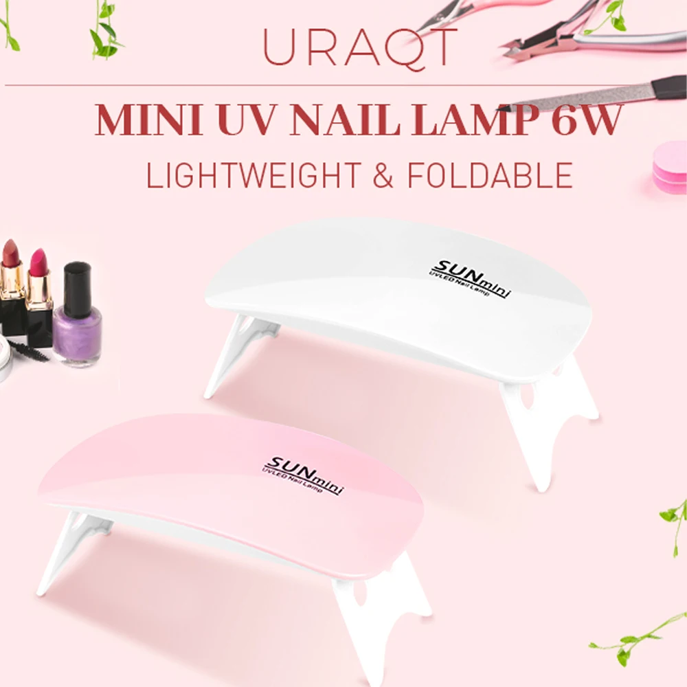 LINMANDA Mini Nail Dryer Lamp 6W LED UV Portable Nail Dryer Curing Lamp Light for Gel Based Polish with 45s/60s Timer Setting