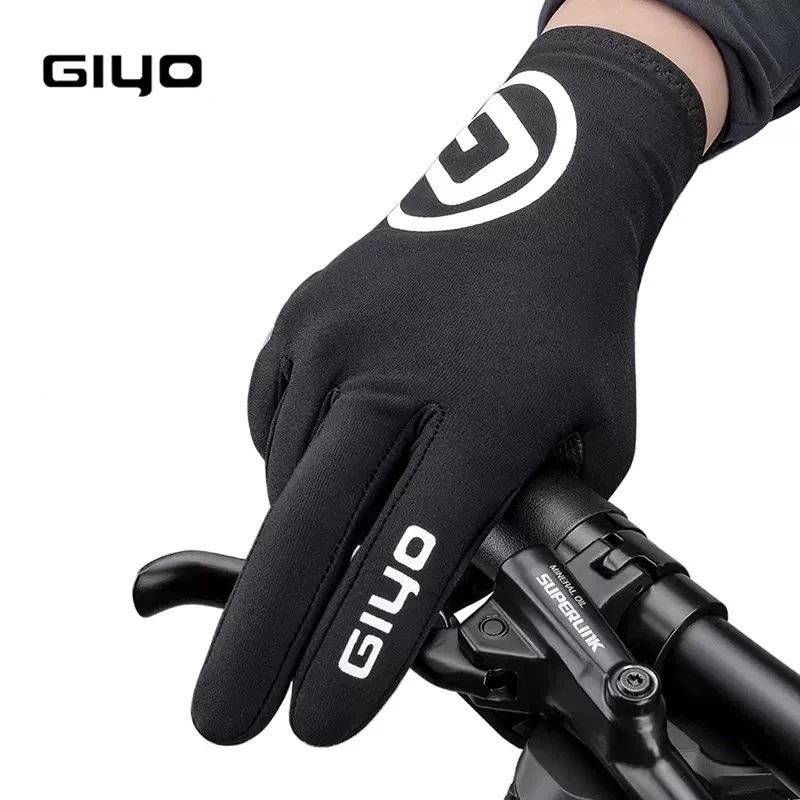 GIYO Winter Cycling Warm Gloves Thickening Long Full Finger Gloves Touch Screen SBR Shockproof Palm Bicycle Themal Mittens