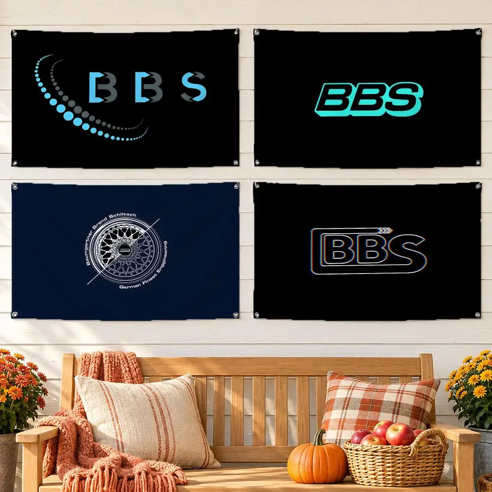 BBS Wheel Flags No Hem Banner Anti Fade Washable Home Wall Decor Multi Sizes