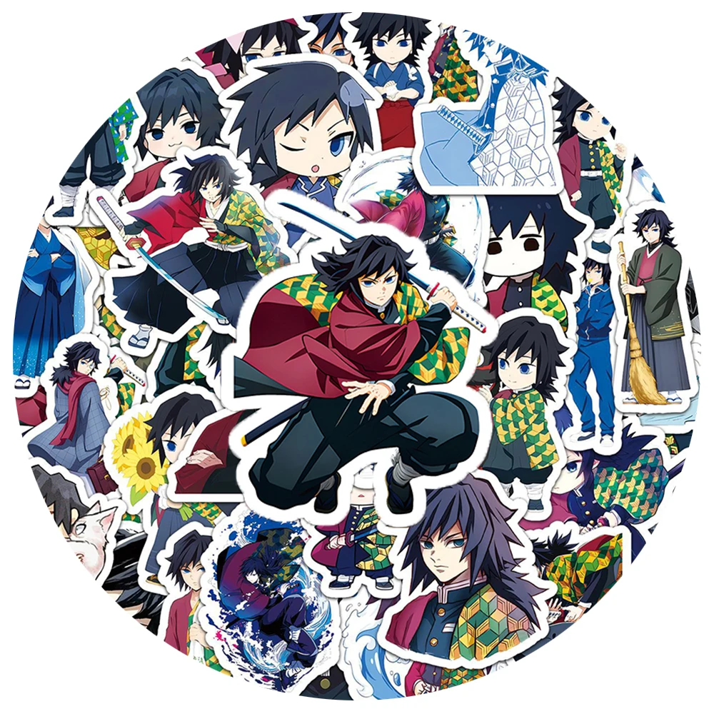10/30/50pcs Tomioka Giyuu Anime Demon Slayer Stickers Kawaii Cartoon Sticker Stationery Phone Guitar Cute Graffiti Decals Decor