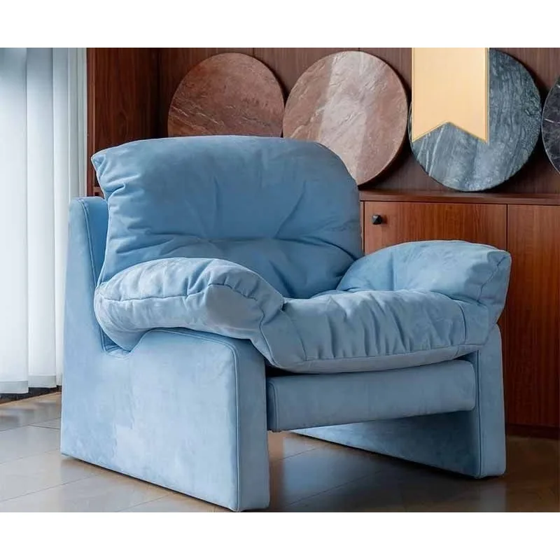 Single sofa French lazy cream wind cat claw cloth