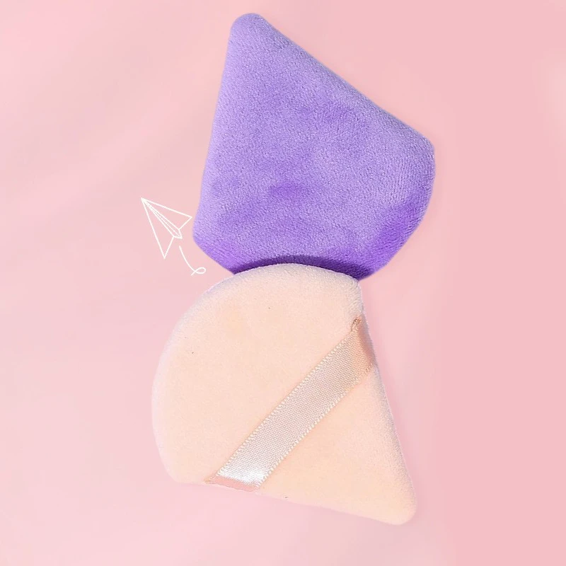 1/10pcs Triangle Powder Puff Mini Velvet Facial Cosmetics Sponge Double-sided Super Soft Makeup Cushion Washable Portable Gifts