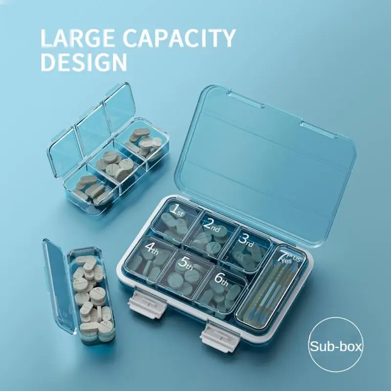 Pill Sub-packing Box Travel Portable Multi-function Mini Moisture-proof Storage Box Home Organization Bins