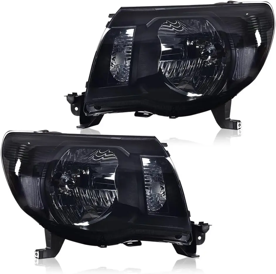 

Фара в сборе, совместимая с Toyota Tacoma 2005, 2006, 2007, 2008, 2009, 2010, 2011, бампер, дымовые линзы, черный корпус