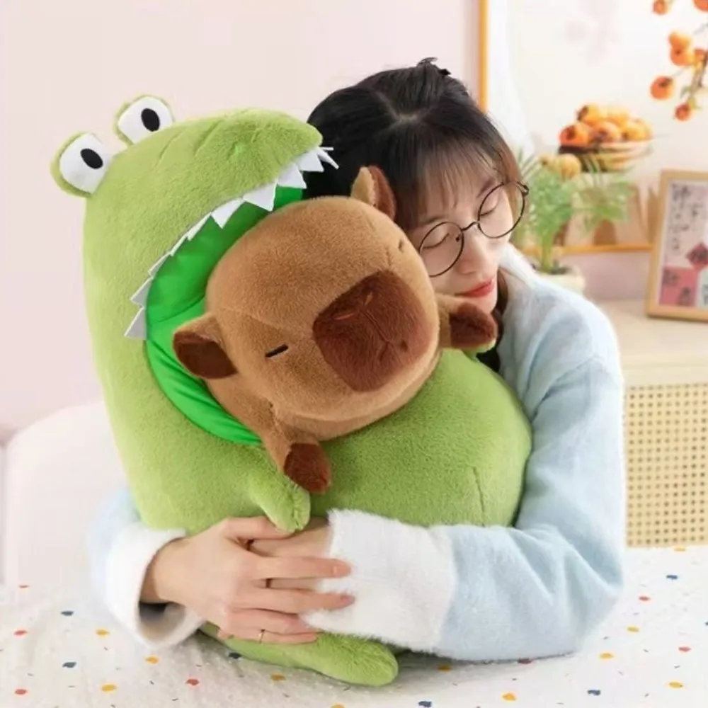 

New Capybara Cute Soft Cartoon Anime Toy Detachable Green Crocodiles for Children