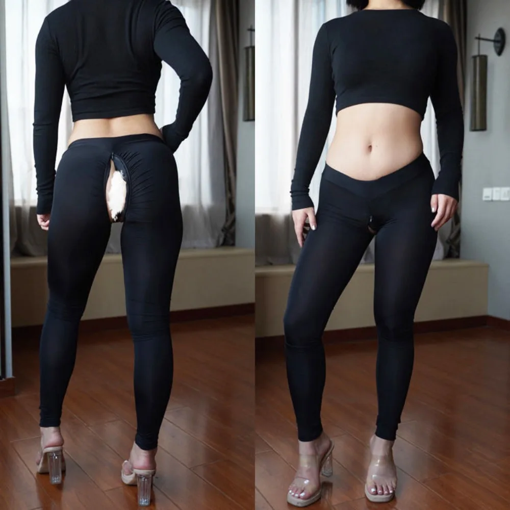 Autumn Open Crotch Yoga Pants High Waist Yoga Leggings Women Peach Hip Push Up Seamless Legging Quick-Dry Fitness Tight Trousers