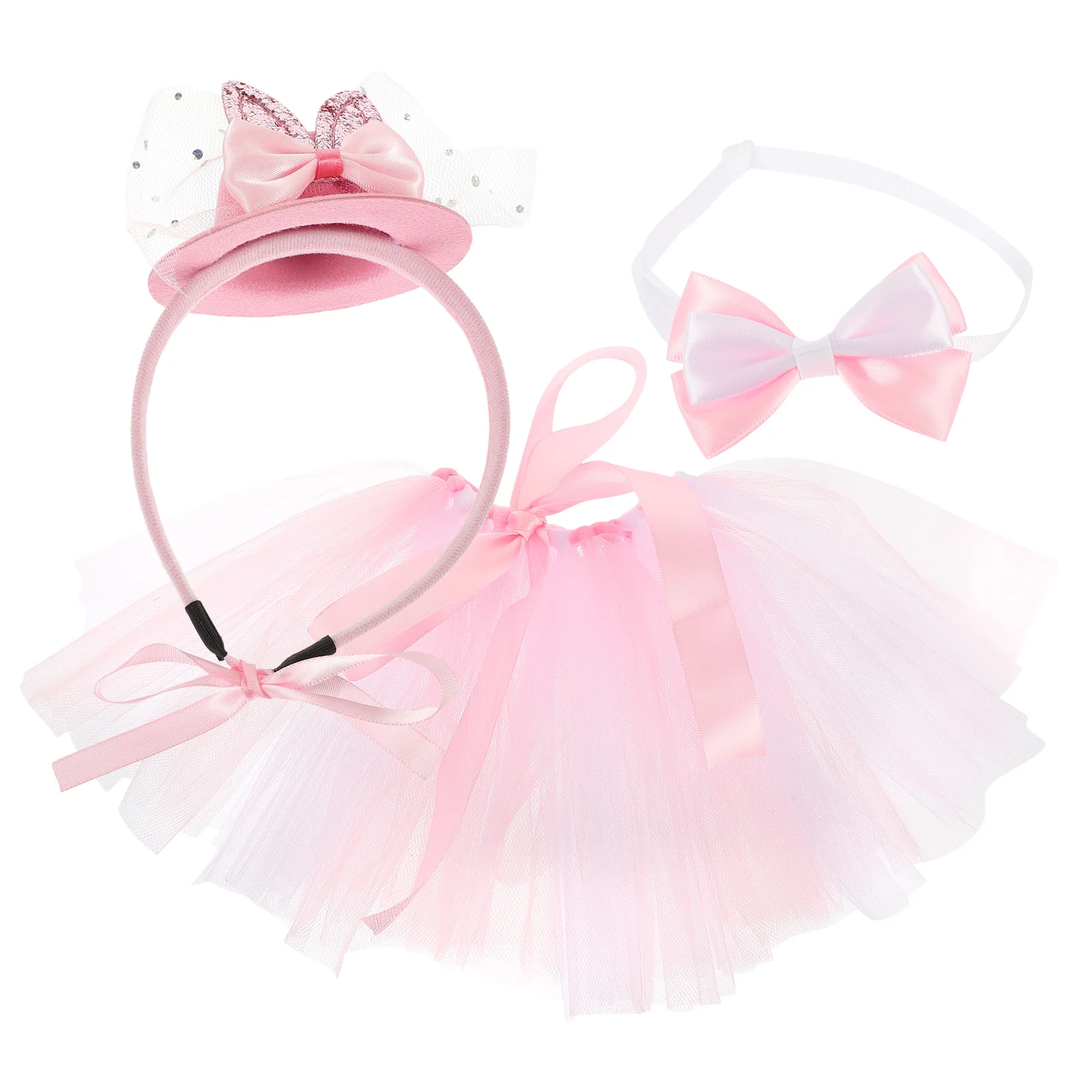 

1Set Pet Easter Costume Skirt Party Outfit Dog Clothes Bow Tie Hairband Breathable Material Costume for Dog
