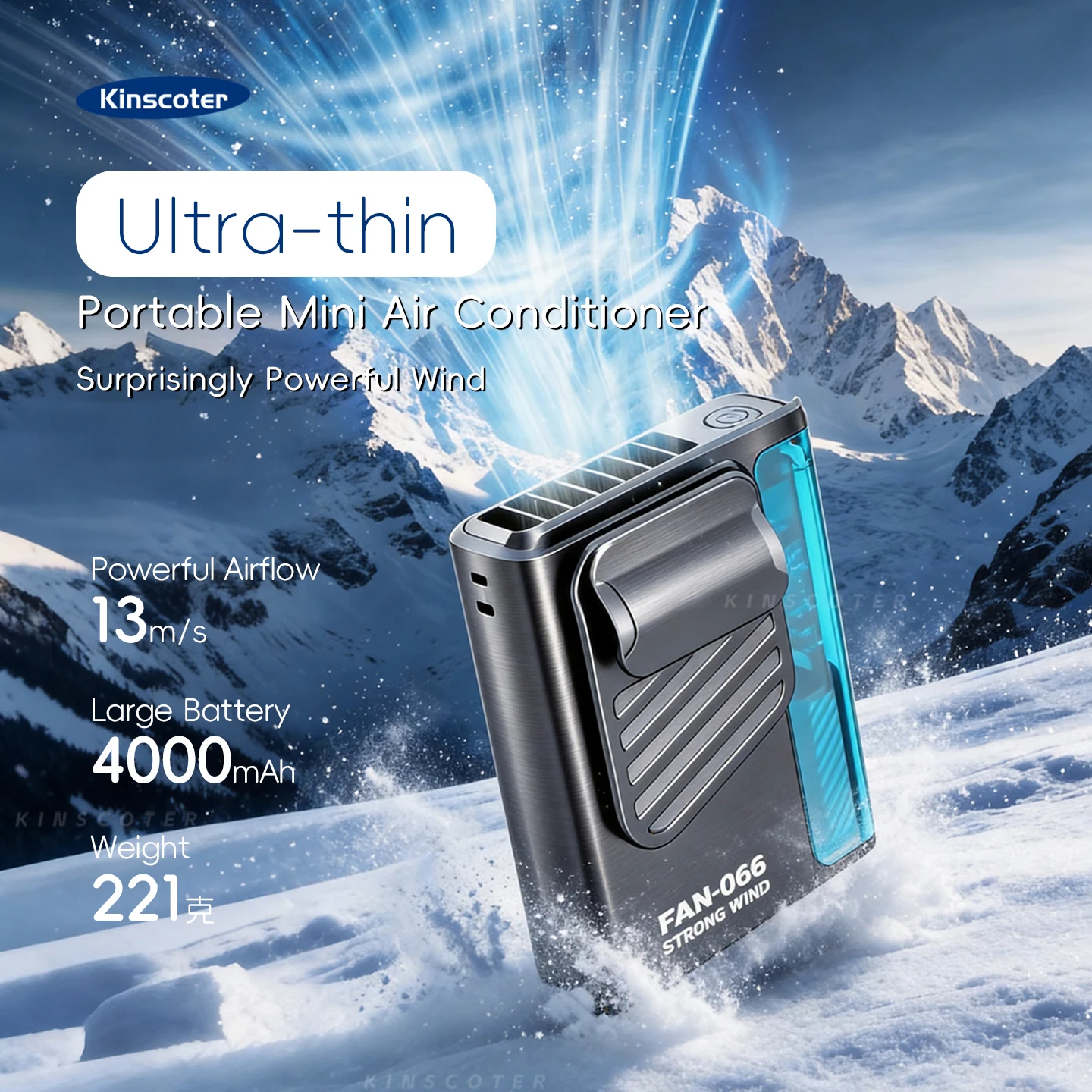 New Outdoor Hanging Waist Fan 4000mAh USB Multi-functional Mini Cooling Fan 5 Speed Digital Display Portable Rechargeable Fan