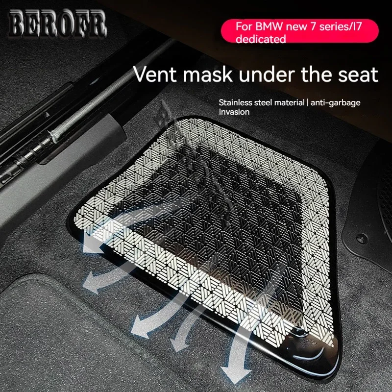 For BMW  iX 2022-2023 Car Seat air mask Protection Cover Rear Anti Dust Prevent Debris Black titanium 2-piece set