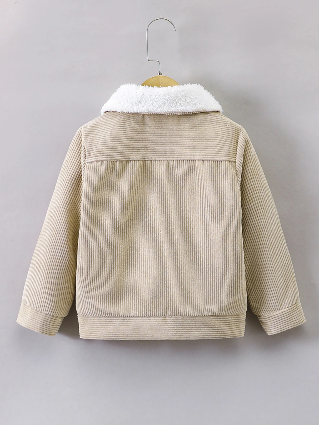 Boys\' fashion corduroy fabric splicing fleece collar zipper cardigan thin jacket jacket