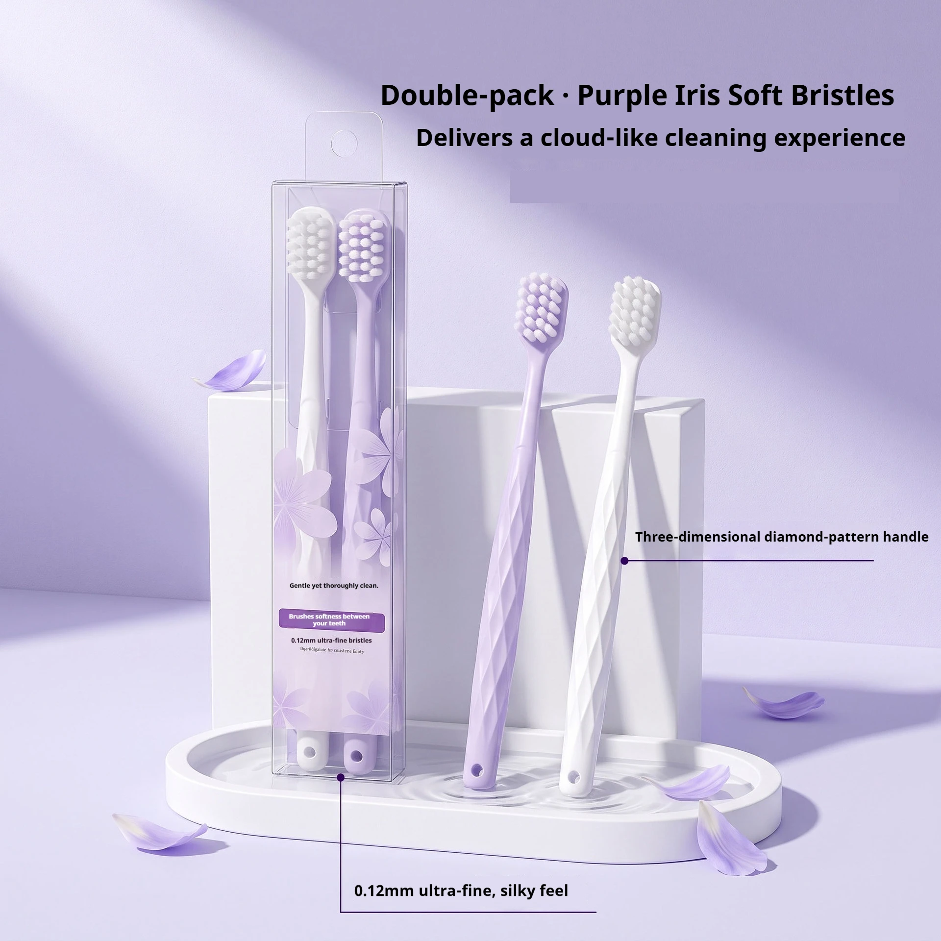 8/4 Pieces in Random Colors, Diamond-Shaped Handle, Solid Color Toothbrush, Soft Bristles, High-End Wide Head, Gentle Cleaning, Couple's Household Toothbrush, Suitable for Gift Giving