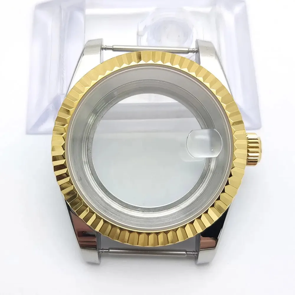 

39MM Stainless Steel Oyster Log Watch Case, Sapphire Glass, Compatible with Seiko style SNH35 Movement Watch Mod