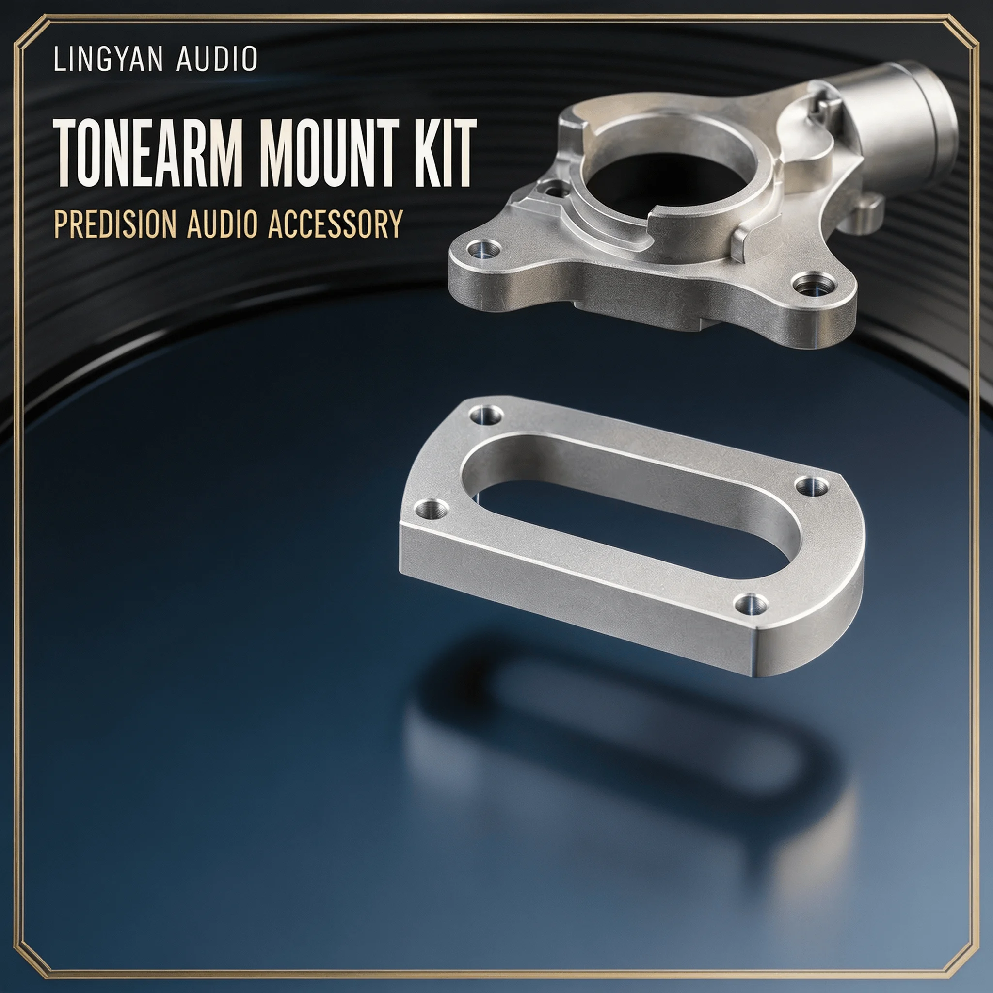 Vinyl Turntable Record Player Upgrade Part 10mm Aluminum 4‑Hole Tonearm Height Riser Spacer Mount Plate for SME Tonearm