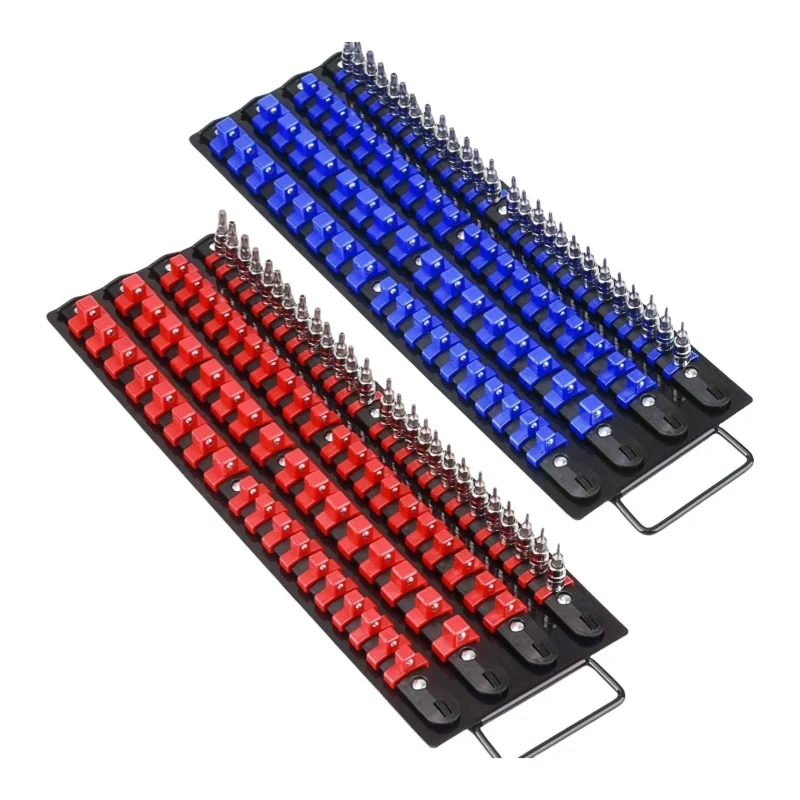 Durable Plastic Sleeve Holder with Handles - Compact Design for 80 Items in 1/4, 3/8, 1/2 Inch Sizes