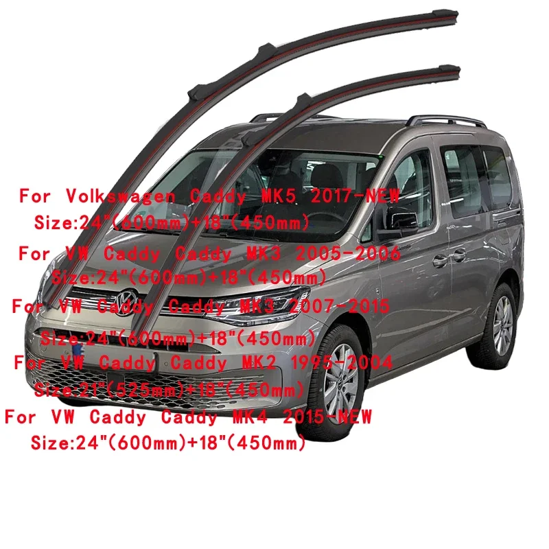 

For VW Caddy MK2 MK3 MK4 MK5 1995-2023 Car Windshield Wiper Blade Front Windscreen Brushes Washer Accessories Window Replacement
