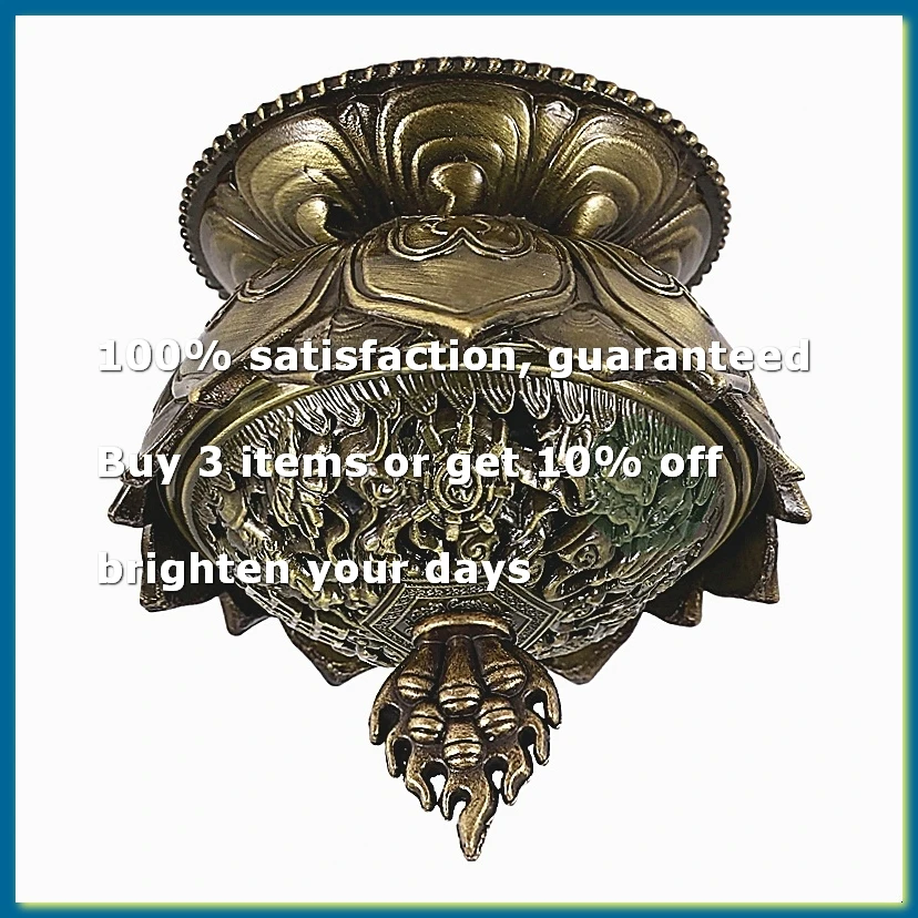 Lotus Incense Smoke Cone Aroma Burner Holder Stove Backflow Censer Decor-Bronze