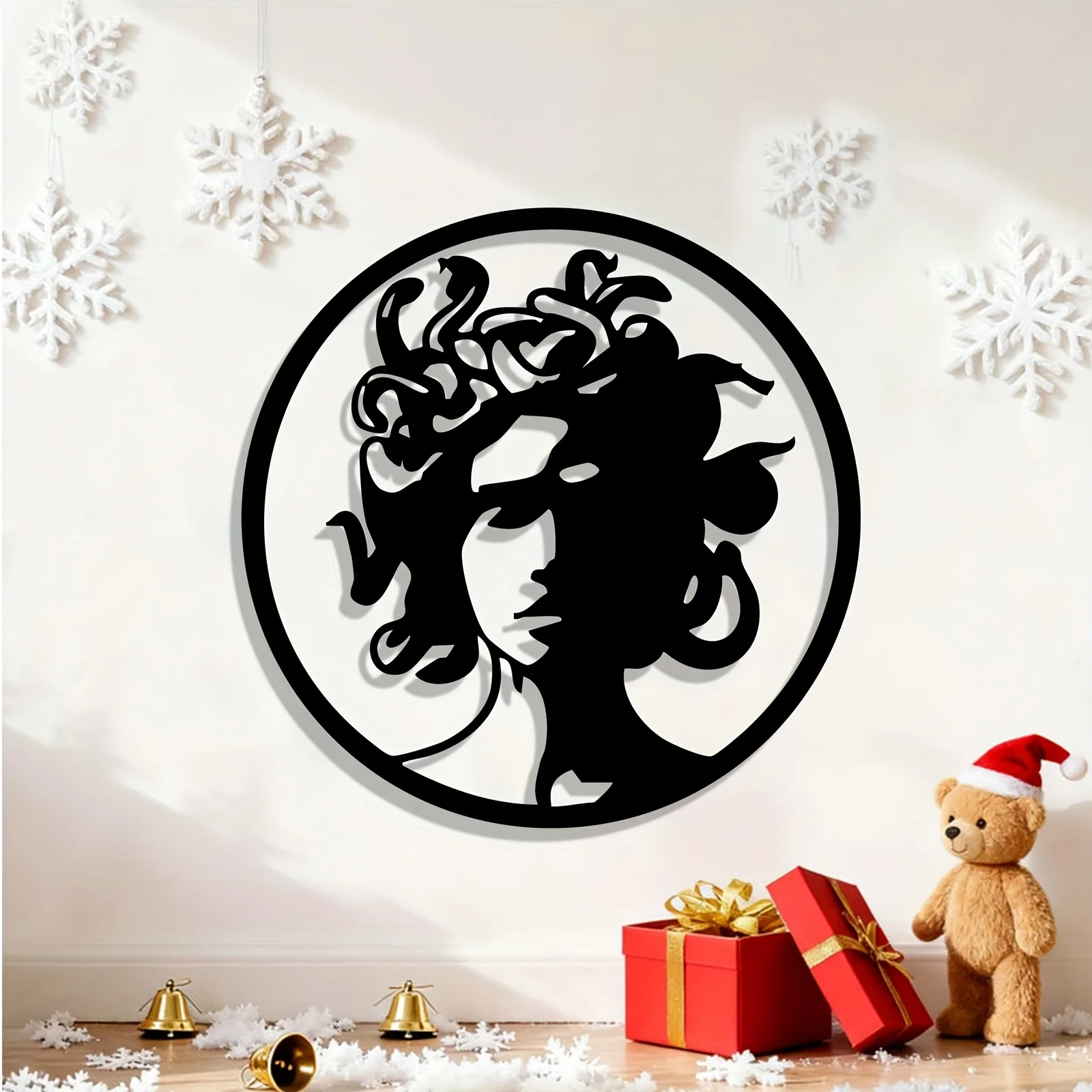 CIFbuy Metal Wall Art Modern Medusa Iron Decor Waterproof Weatherproof Sign for Living Room Garage Patio