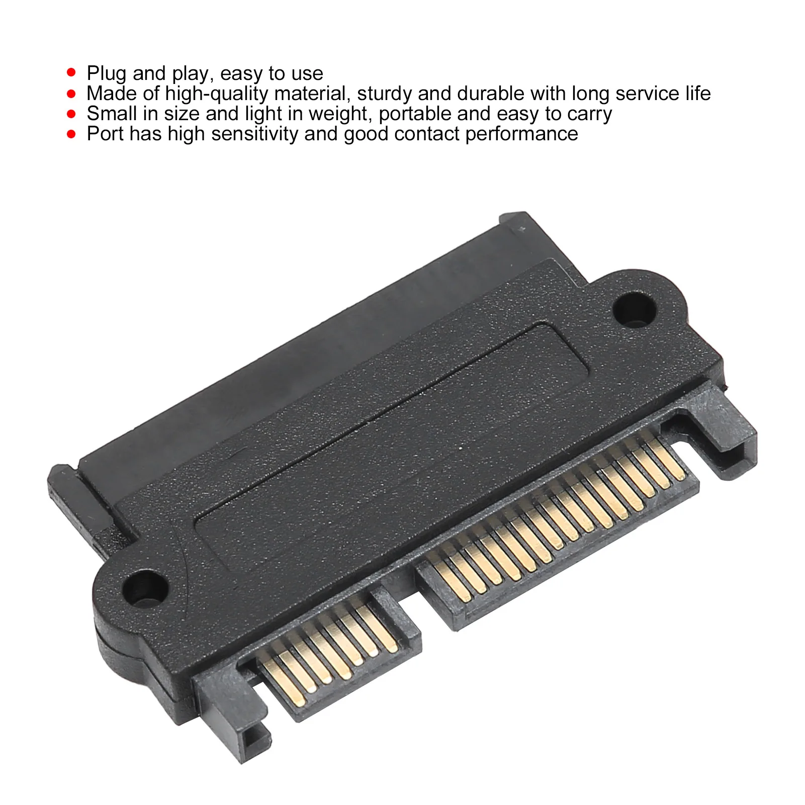 

15PIN Adapter Adapter SAS to SATA Port Hard Drive to Mainboard 15PIN Converter SFF‑8482 Black Plastic Shell SFF‑8482 Adapter