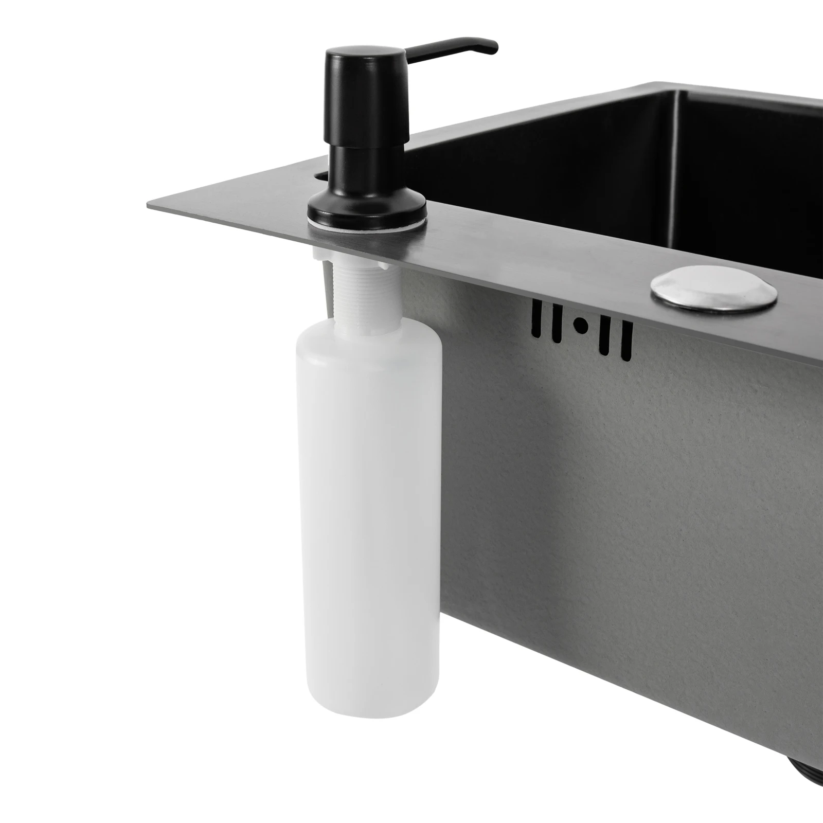 40*45cm Stainless Steel Undermount Sink (Black) w/ 360° Swivel Tap & Soap Dispenser fits Kitchen