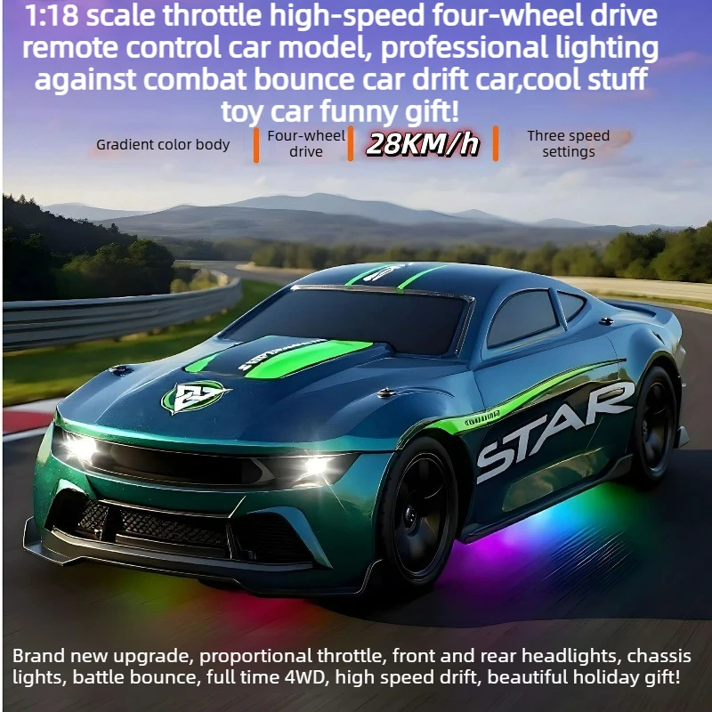 Cool Stuff Toy Car Funny Gift-Hot 1:18 Scale Throttle High Speed 4WD Rc Car,Remote Control Car,Kawaii Rc Drift Car,Toys for Kids