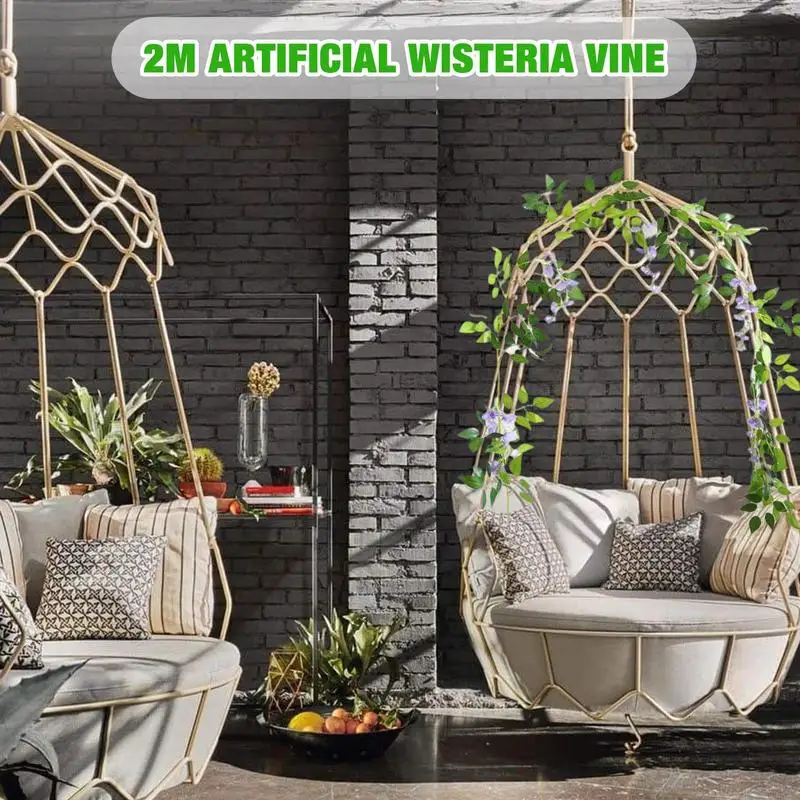 Artificial Willow Vine Decoration Rattan Flower Plant Simulation Multi-Purpose 2M Pure Natural Realistic Craft Art Decor For