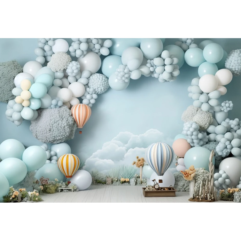 Balloons Baby Shower Backdrops For Newborn Boy Girl 1st Birthday Party Cake Table Decor Background Kids Photo Photographic Prop