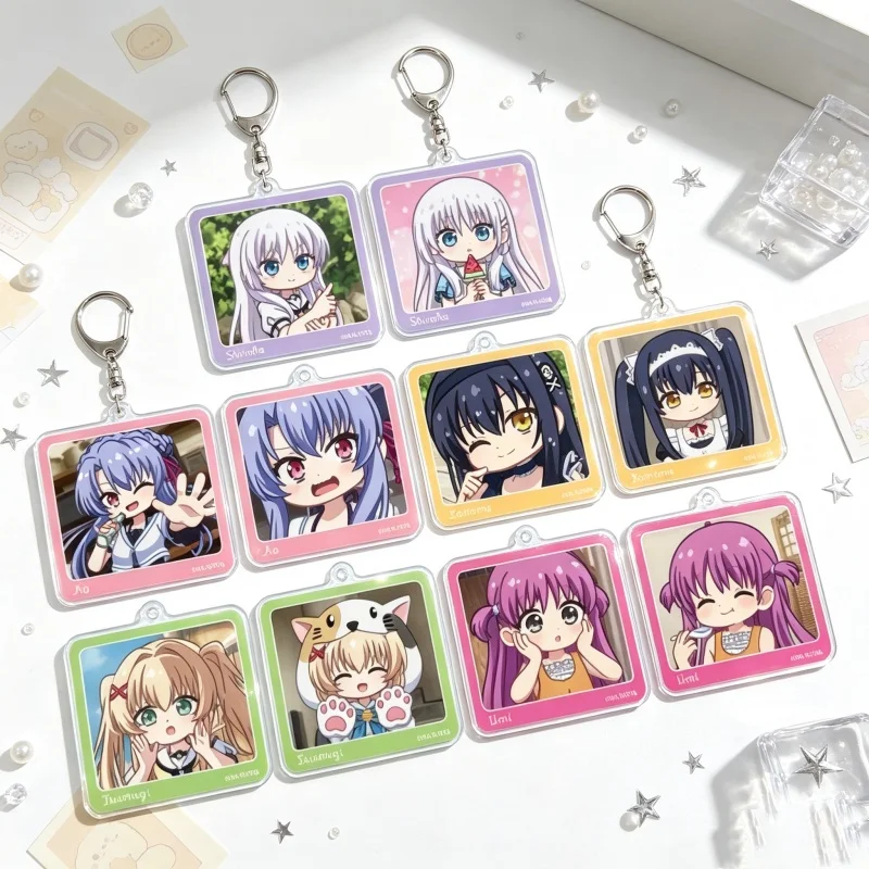 Acrylic Pendant Keychain Lovely Products 2026 Summer Pockets Anime 6CM Hairi Takahara Cosplay Student Pendant Display Gifts