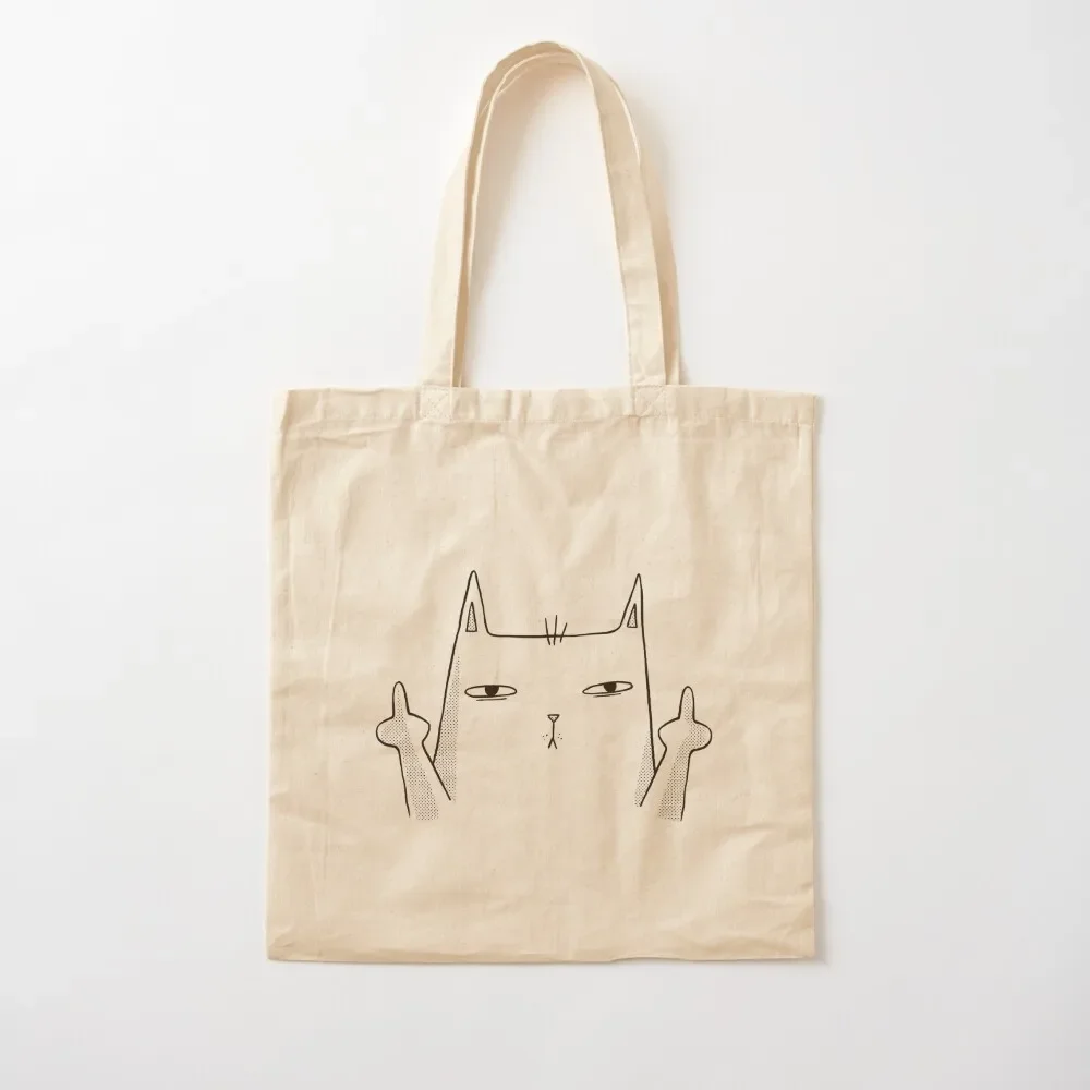 Middle Finger Cat Tote Bag hand bag Reusable bags tote bags men Women bags Tote Bag